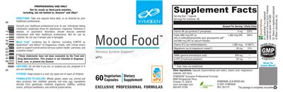 Photo of the XYMOGEN Mood Food label