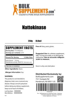 Photo of the BulkSupplements.com Nattokinase label