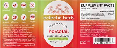 Photo of the Eclectic Herb Horsetail label