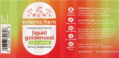 Photo of the Eclectic Herb Liquid Goldendseal label