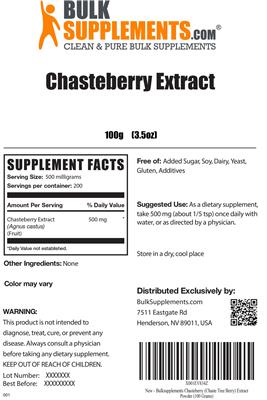 Photo of the BulkSupplements.com Chasteberry Extract label