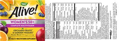 Photo of the Nature's Way Alive! Once Daily Women's 50+ label