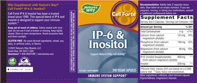 Photo of the Nature's Way Cell Forte IP-6 & Inositol label