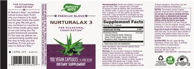 Photo of the Nature's Way Nurturalax 3 label