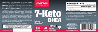 Photo of the Jarrow Formulas 7-Keto DHEA 100 mg label