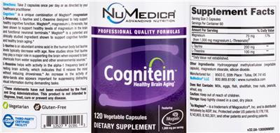 Photo of the NuMedica Cognitein label