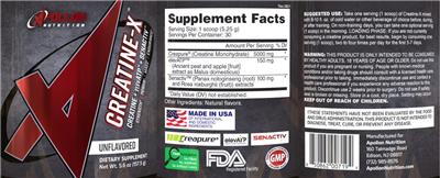 Photo of the Apollon Nutrition Creatine-X Unflavored label