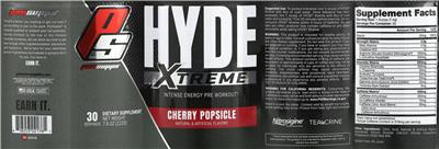 Photo of the PS ProSupps Hyde Xtreme Cherry Popsicle label