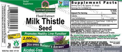 Photo of the Nature's Answer Milk Thistle Seed 2,000 mg Alcohol-Free label