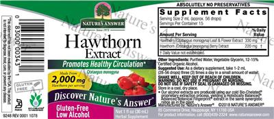 Photo of the Nature's Answer Hawthorn Extract label