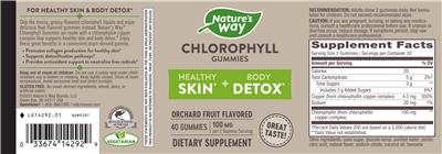 Photo of the Nature's Way Chlorophyll Gummies 100 mg Orchard Fruit Flavored label