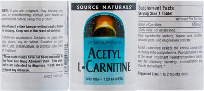 Acetyl L-Carnitine 500 mg