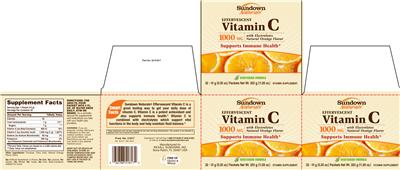 Photo of the Sundown Naturals Effervescent Vitamin C 1000 mg Natural Orange Flavor label