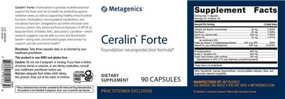 Photo of the Metagenics Ceralin Forte label