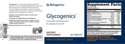 Photo of the Metagenics Glycogenics label