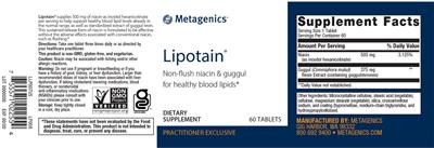 Photo of the Metagenics Lipotain label