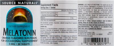 Melatonin 5 mg Orange Flavored Sublingual