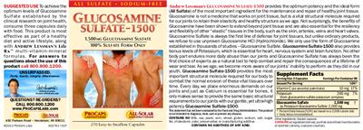 Photo of the ProCaps Laboratories Glucosamine Sulfate-1500 label