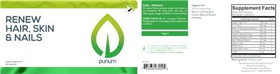 Photo of the Purium Renew Hair, Skin & Nails label