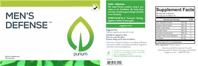 Photo of the Purium Men's Defense label