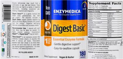Photo of the Enzymedica Digest Basic label