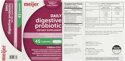 Label of Daily Digestive Probiotic