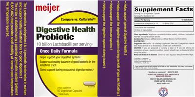 Label of Digestive Health Probiotic
