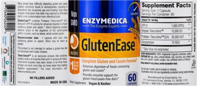 Photo of the Enzymedica GlutenEase label