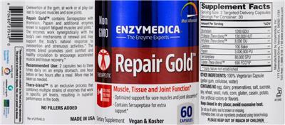 Photo of the Enzymedica Repair Gold label