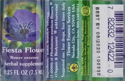 Photo of the Flower Essence Services Fiesta Flower Flower Essence label