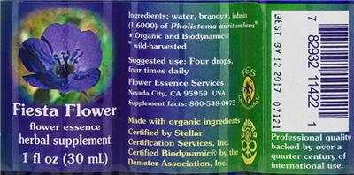 Photo of the Flower Essence Services Fiesta Flower Flower Essence label
