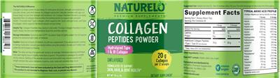 Photo of the NATURELO Premium Supplements Collagen Peptides Powder Unflavored label