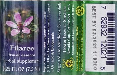 Photo of the Flower Essence Services Filaree Flower Essence label