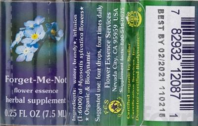 Photo of the Flower Essence Services Forget-Me-Not Flower Essence label