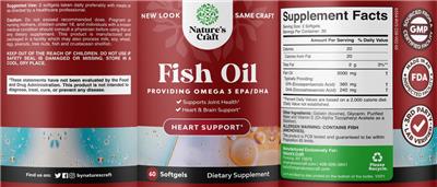 Photo of the Nature's Craft Fish Oil label