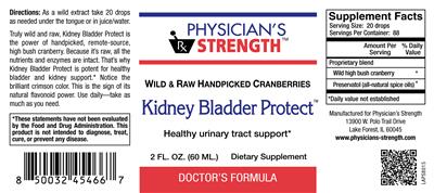 Photo of the Physician's Strength Kidney Bladder Protect label