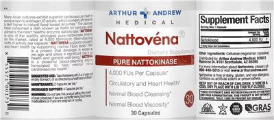 Photo of the Arthur Andrew Medical Nattovena 200 mg label