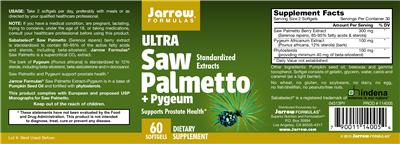 Photo of the Jarrow Formulas Ultra Saw Palmetto +Pygeum label