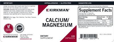 Photo of the Kirkman Calcium/Magnesium label