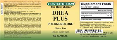 Photo of the Foster Regal DHEA Plus label