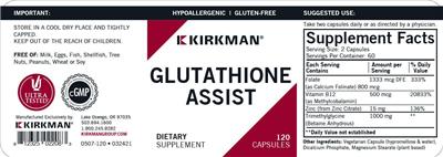 Photo of the Kirkman Glutathione Assist label