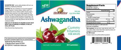 Photo of the Rise-N-Shine Ashwagandha Gummies label
