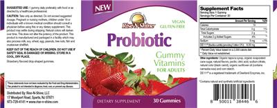 Photo of the Rise-N-Shine Probiotic Gummies label