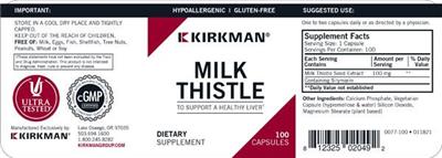 Photo of the Kirkman Milk Thistle label