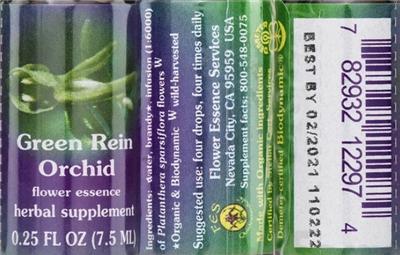 Photo of the Flower Essence Services Green Rein Orchid Flower Essence label