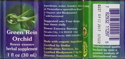 Photo of the Flower Essence Services Green Rein Orchid Flower Essence label
