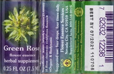 Photo of the Flower Essence Services Green Rose Flower Essence label