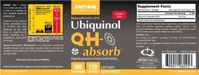 Photo of the Jarrow Formulas QH-absorb 100 mg label