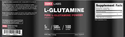 Photo of the Staunch Labs L-Glutamine Unflavored label