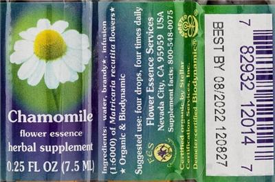 Photo of the Flower Essence Services Chamomile Flower Essence label